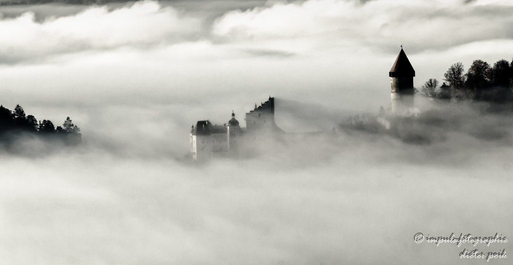 Klam castle in fog