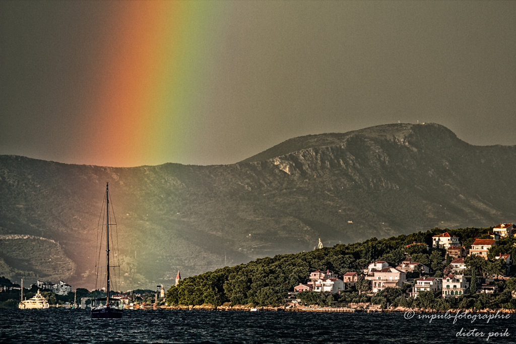 Rainbow on sailingboat